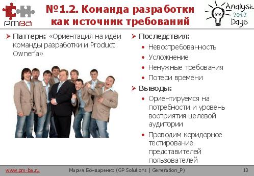Анти-паттерны аналитика. Как провалить продуктовую разработку (Мария Бондаренко, AnalystDays-2012).pdf