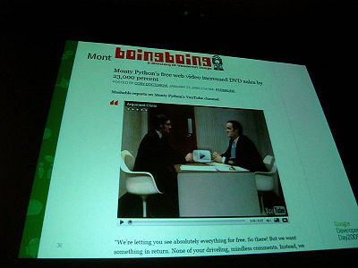 Monty Python’s free web video increased DVD sales by 23000 percent